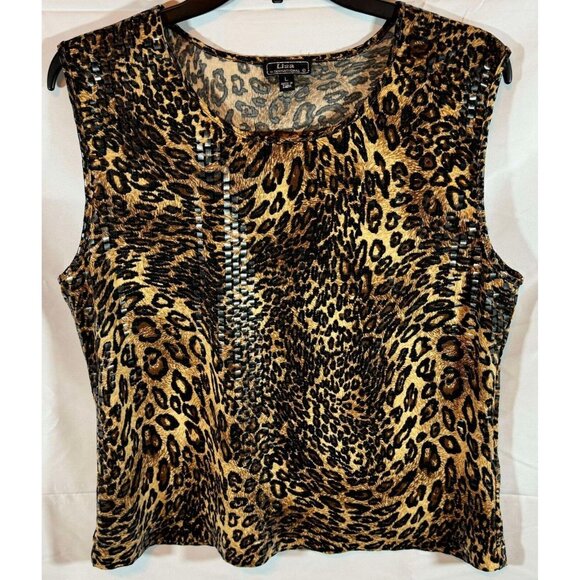 Lisa International Tops - Lisa International Animal/Cheetah Print Size Large